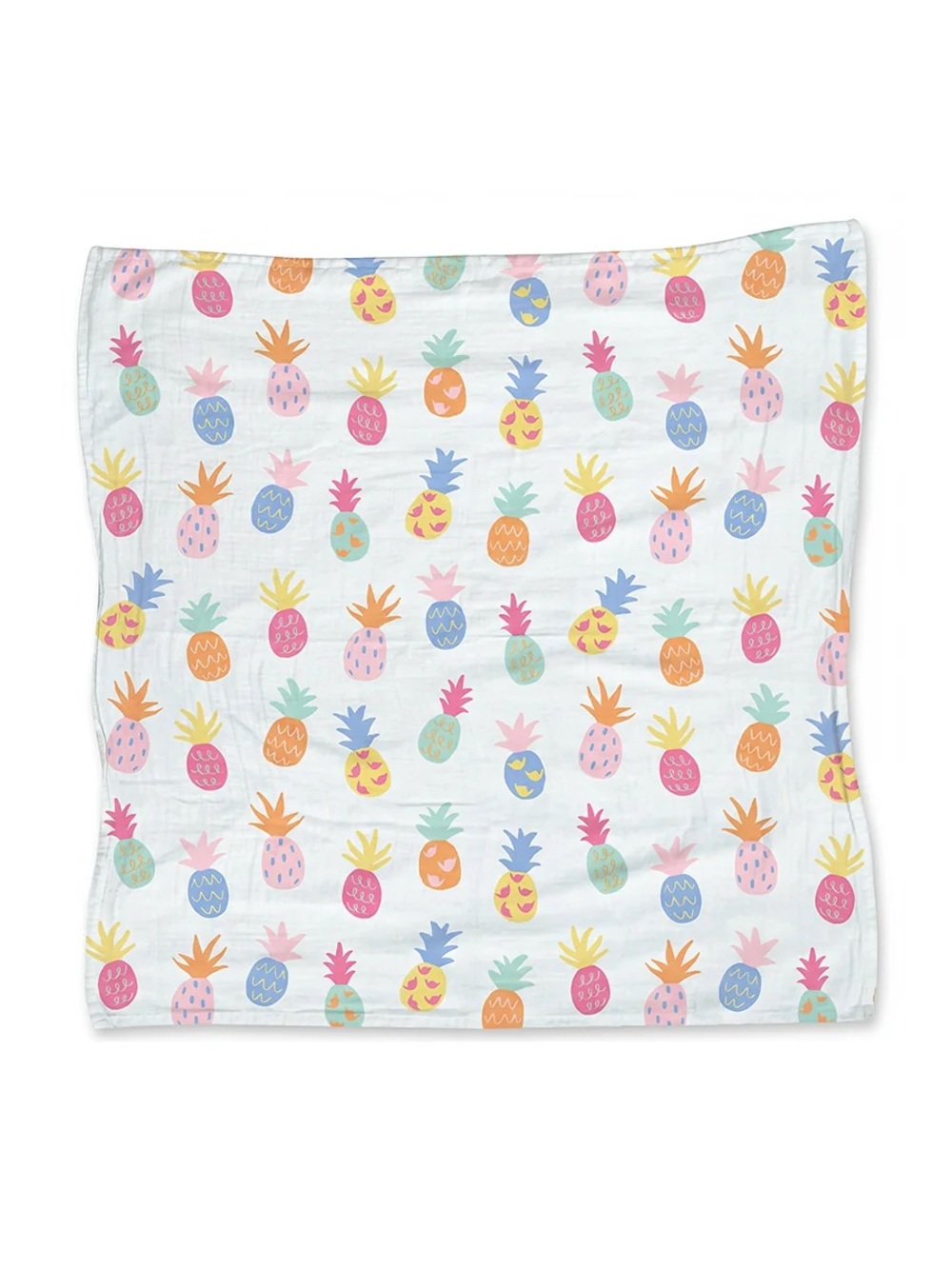 🆕 47” x 47” Bamboo & Cotton Candy Pineapple Muslin Blanket